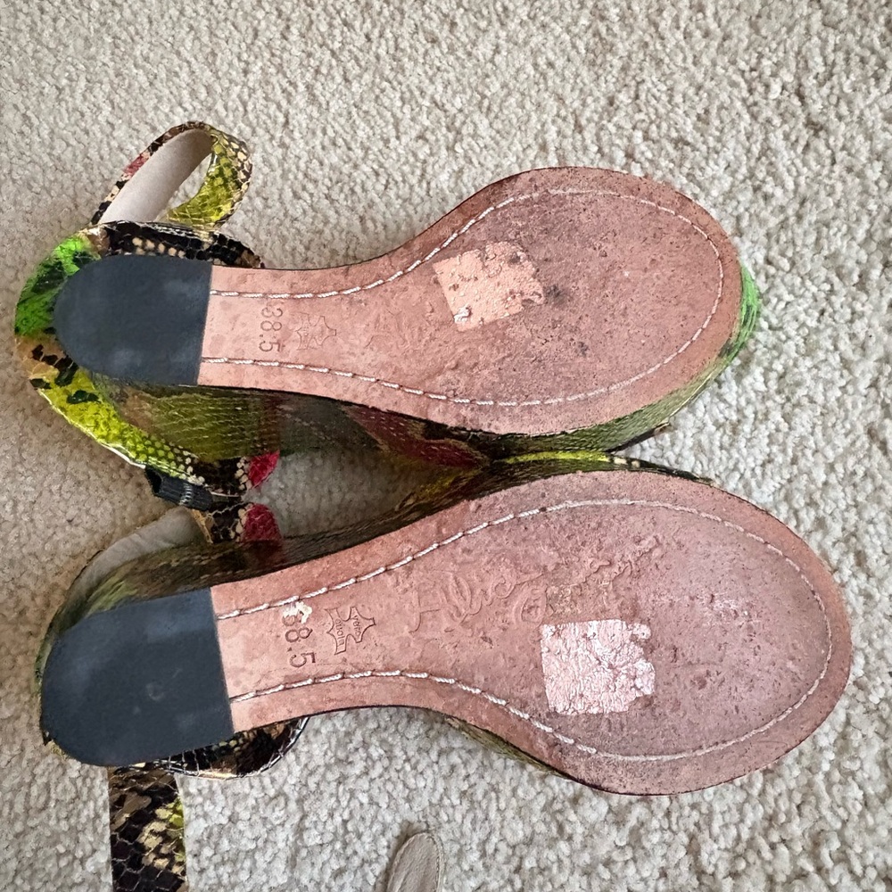Alice and Olivia Snake Print Wedge Sandals - Picture 8 of 8
